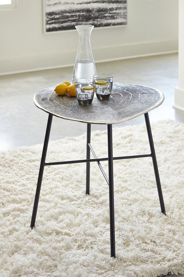 Laverford - Chrome / Black - Round End Table Signature Design by Ashley® 