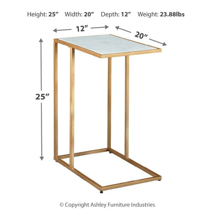 Lanport - Champagne / White - Accent Table Ashley Furniture 