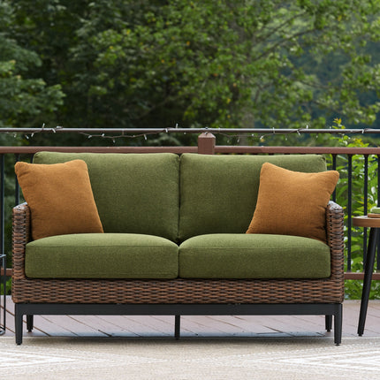 Horizon Hall - Brown / Green - Loveseat With Cushion Signature Design by Ashley® 