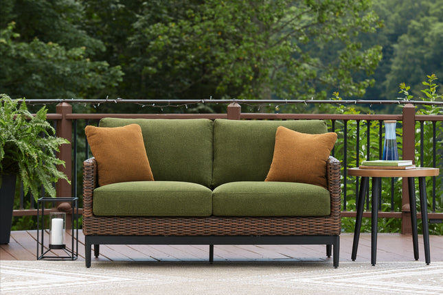 Horizon Hall - Brown / Green - Loveseat With Cushion Signature Design by Ashley® 