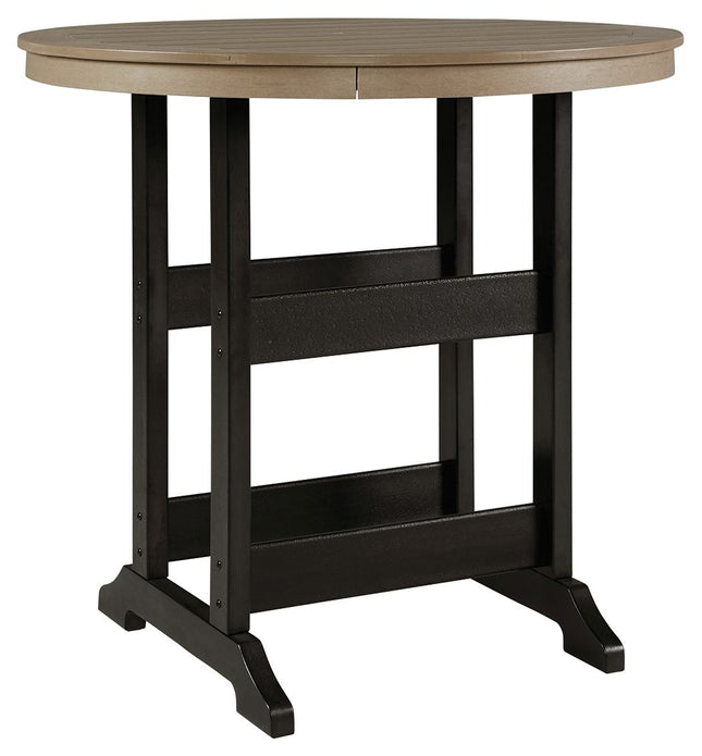 Fairen Trail - Black / Driftwood - Round Bar Table W/Umb Opt Signature Design by Ashley® 