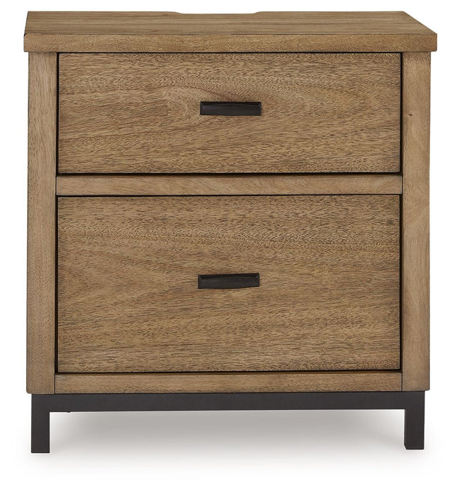 Tomtyn - Light Brown - Two Drawer Night Stand Benchcraft® 