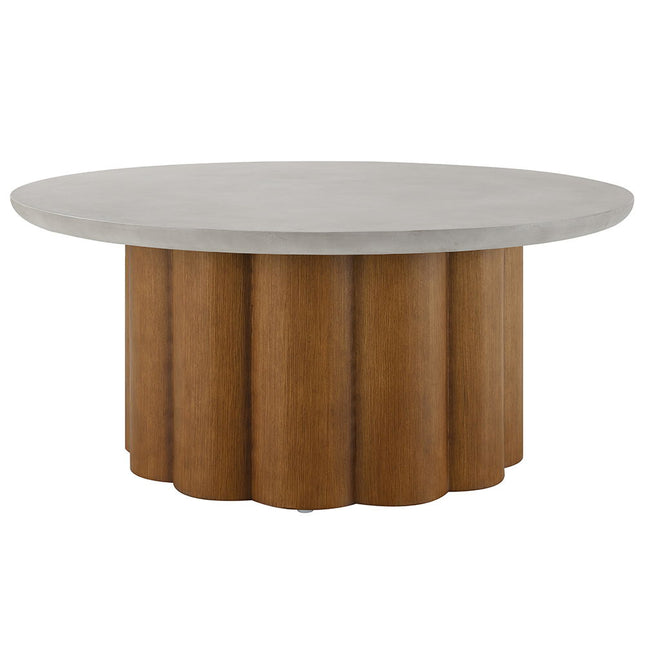 Evelyn - Coffee Table - Faux Concrete Top & Walnut  Finish ACME 