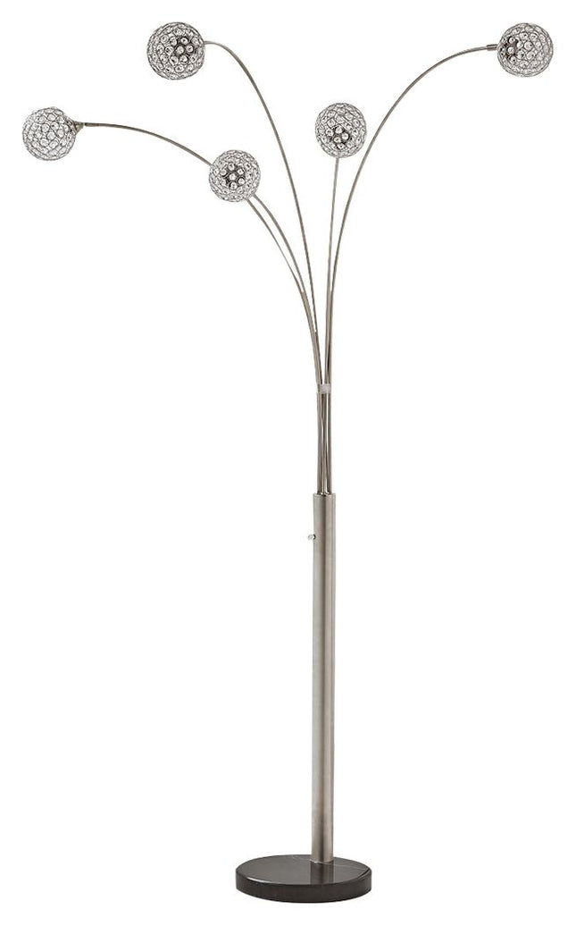 Winter - Silver Finish - Metal Arc Lamp Ashley Furniture 