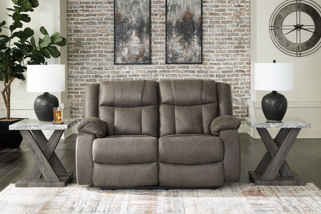 First Base - Gunmetal - Reclining Loveseat Signature Design by Ashley® 