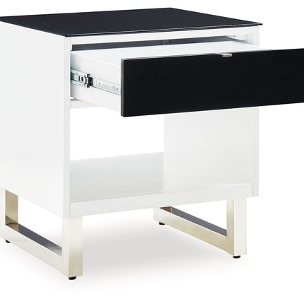 Gardoni - White / Black - Rectangular End Table Signature Design by Ashley® 