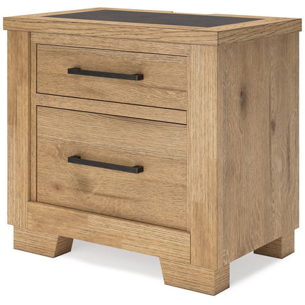 Galliden - Light Brown - Two Drawer Night Stand Signature Design by Ashley® 