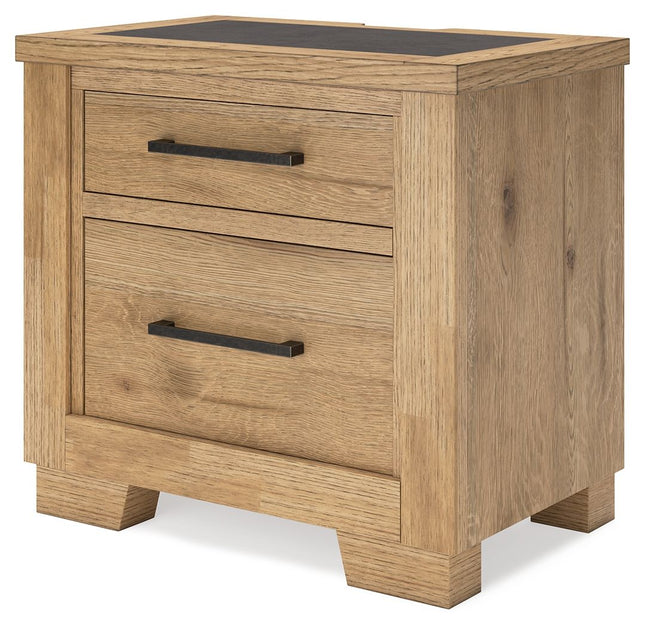 Galliden - Light Brown - Two Drawer Night Stand Signature Design by Ashley® 