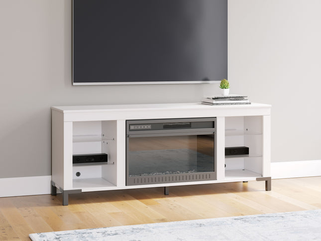 Brollevi - White - TV Stand With Fireplace Signature Design by Ashley® 