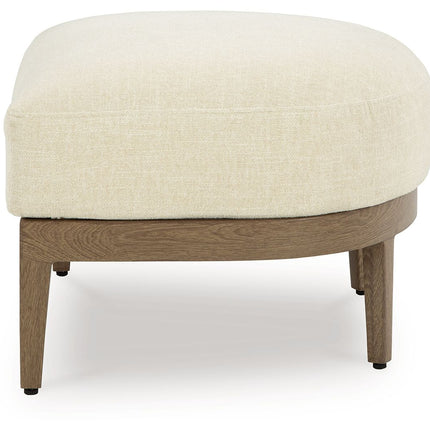 Serene Bay - Dark Brown / White - Ottoman With Cushion Signature Design by Ashley® 