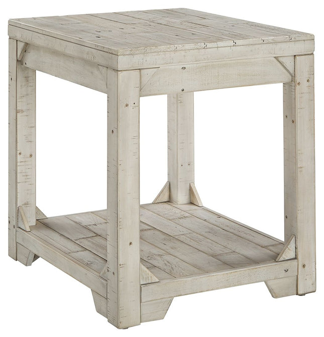 Fregine - Whitewash - Rectangular End Table Ashley Furniture 