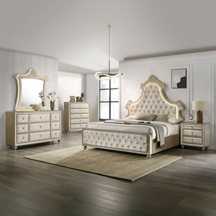 Lucienne - Dresser - Beige Velvet - Tony's Home Furnishings