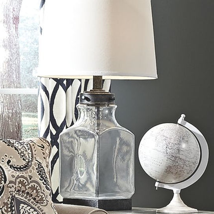 Sharolyn - Transparent / Silver Finish - Glass Table Lamp Ashley Furniture 