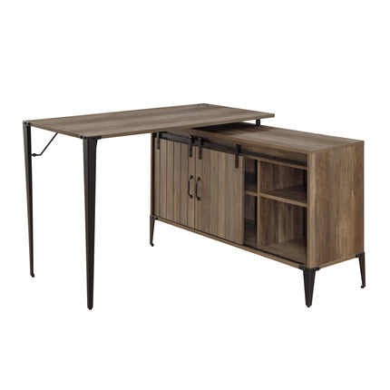 Zakwani - Writing Desk - Rustic Oak & Black Finish - 31" ACME 