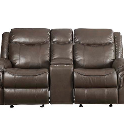 Lydia - Loveseat - Brown Leather Aire ACME 