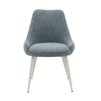 Laela - Side Chair (Set of 2) - Light Blue Boucle & White Finish ACME 