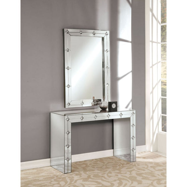 Hessa - Accent Table - Mirrored & Faux Rhinestone ACME 