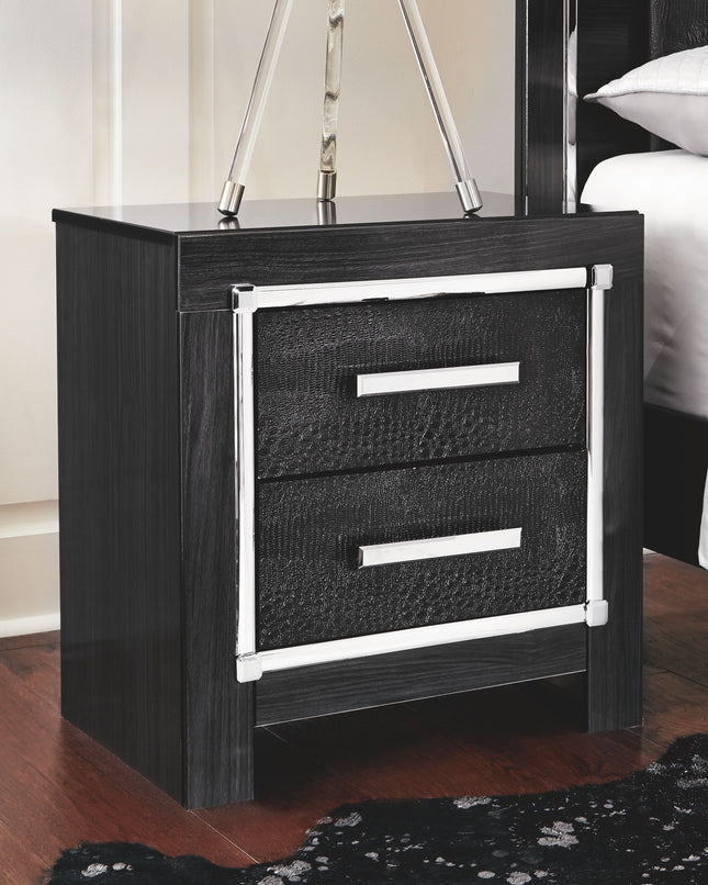 Kaydell - Black - Two Drawer Night Stand Ashley Furniture 