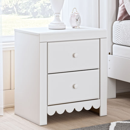 Mollviney - White - Two Drawer Night Stand Signature Design by Ashley® 