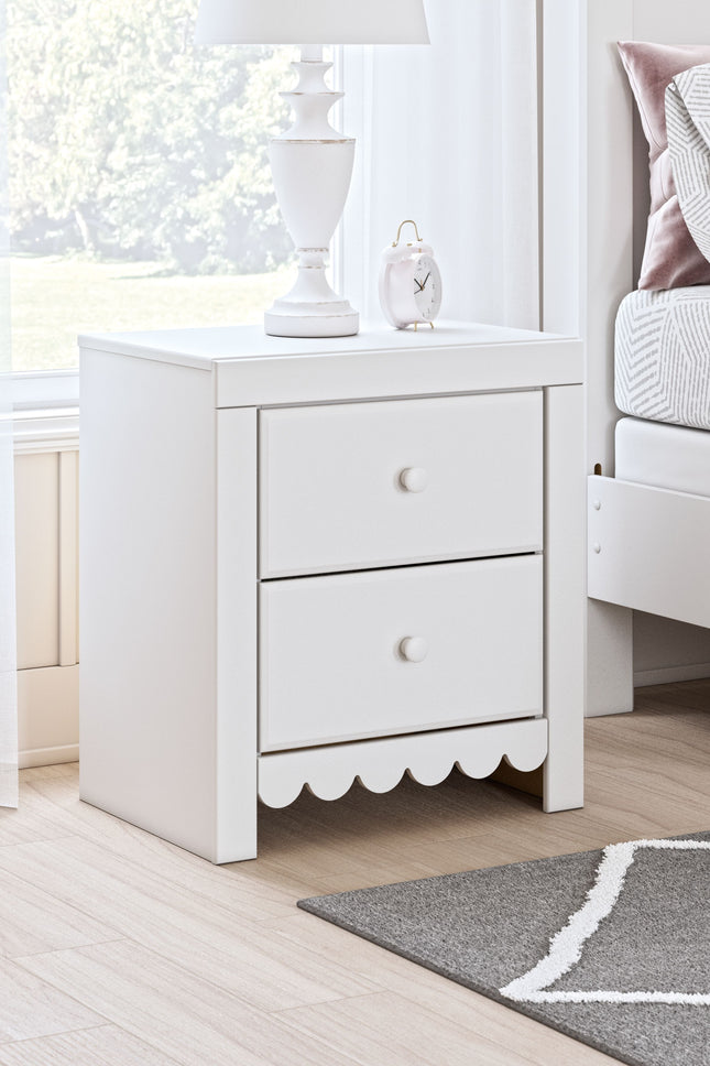 Mollviney - White - Two Drawer Night Stand Signature Design by Ashley® 