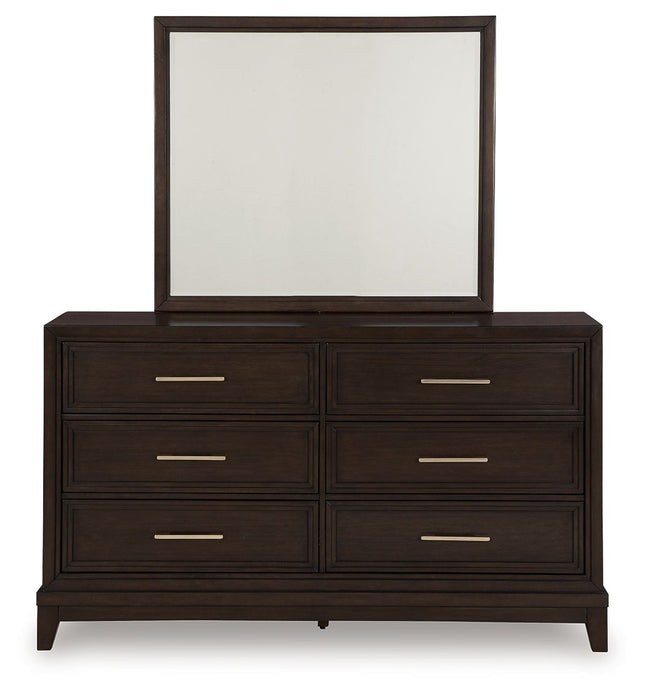 Neymorton - Dark Grayish Brown - Dresser And Mirror Signature Design by Ashley® 