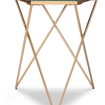 Engelton - Green / Gold - Accent Table Signature Design by Ashley® 