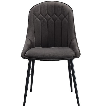 Abraham - Side Chair (Set of 2) - Gray Fabric & Black Finish ACME 