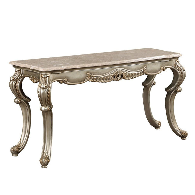 Miliani - Sofa Table With Marble Top - Natural Antique Bronze ACME 