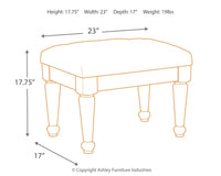 Thumbnail for Coralayne - Silver - Upholstered Stool - Tony's Home Furnishings