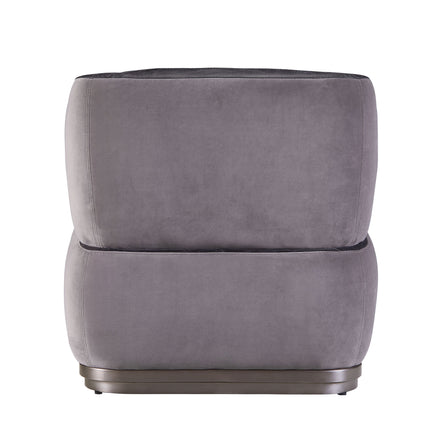 Decapree - Accent Chair - Antique Slate Top Grain Leather & Gray Velvet ACME 