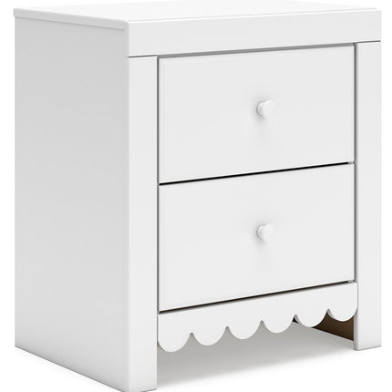 Mollviney - White - Two Drawer Night Stand - Tony's Home Furnishings