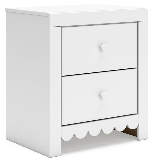 Mollviney - White - Two Drawer Night Stand - Tony's Home Furnishings