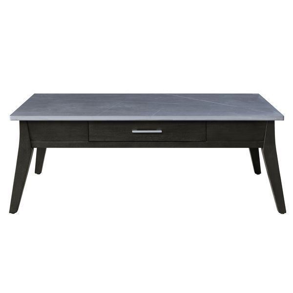 Zemocryss - Coffee Table - Marble & Dark Brown Finish ACME 