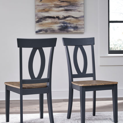 Landocken - Brown / Blue - Dining Room Side Chair (Set of 2) Signature Design by Ashley® 