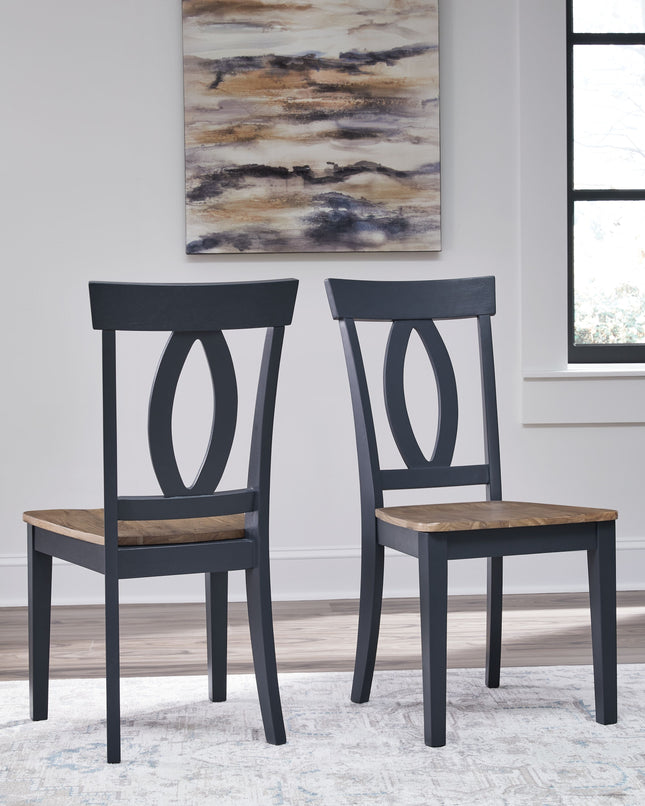 Landocken - Brown / Blue - Dining Room Side Chair (Set of 2) Signature Design by Ashley® 