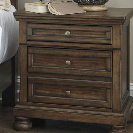 Flynnter - Medium Brown - Two Drawer Night Stand Ashley Furniture 