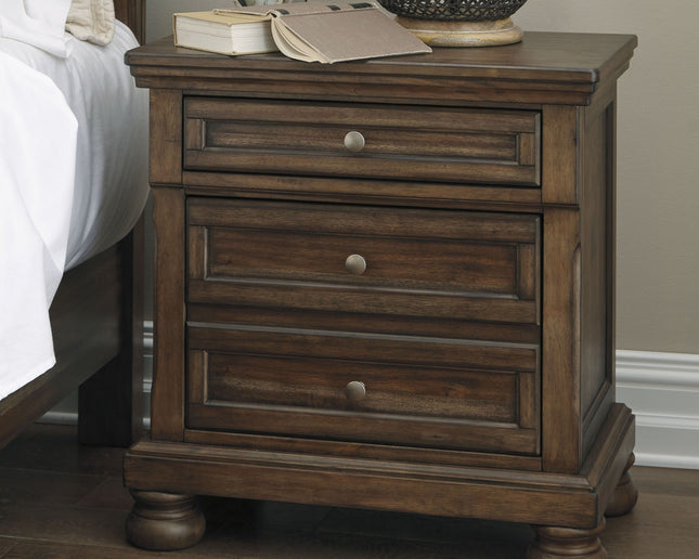 Flynnter - Medium Brown - Two Drawer Night Stand Ashley Furniture 