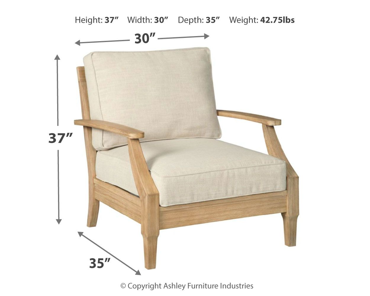 Clare - Beige - Lounge Chair W/Cushion Ashley Furniture 