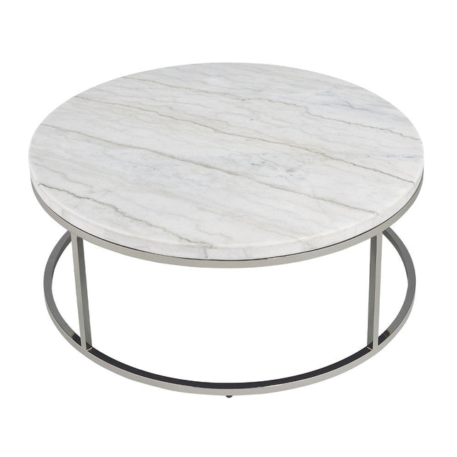 Zaidee - Coffee Table With Marble - Nickel ACME 