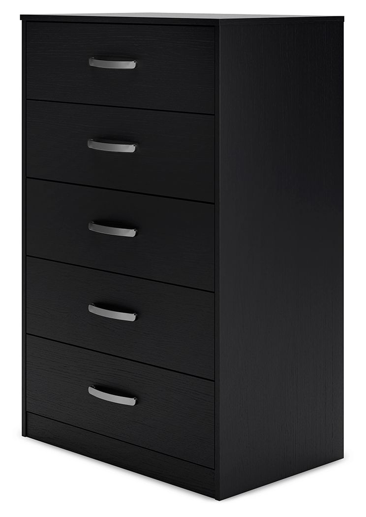 Finch - Black - Five Drawer Chest - 46" Height - Tony's Home Furnishings