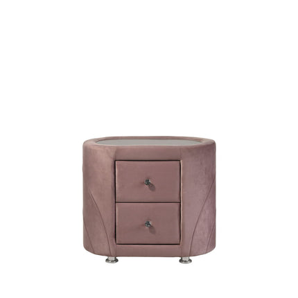 Salonia - Nightstand - Pink Velvet ACME 