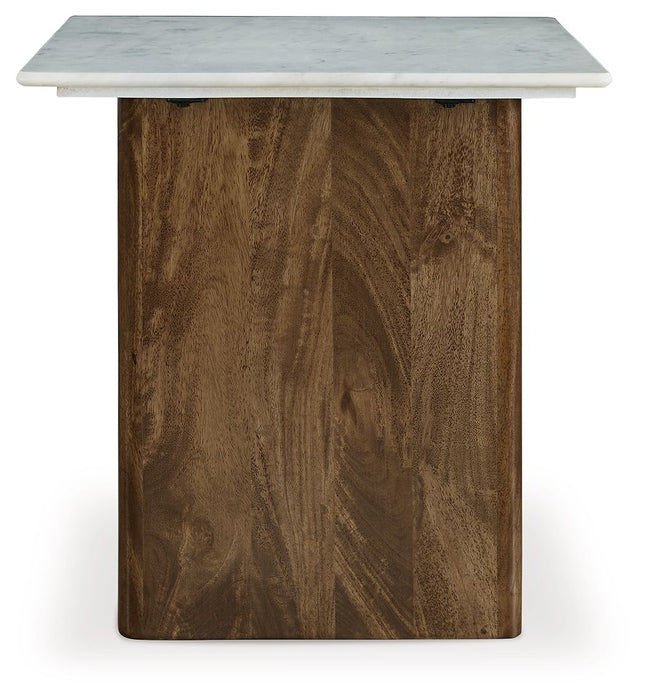 Isanti - Light Brown / White - Rectangular End Table Signature Design by Ashley® 