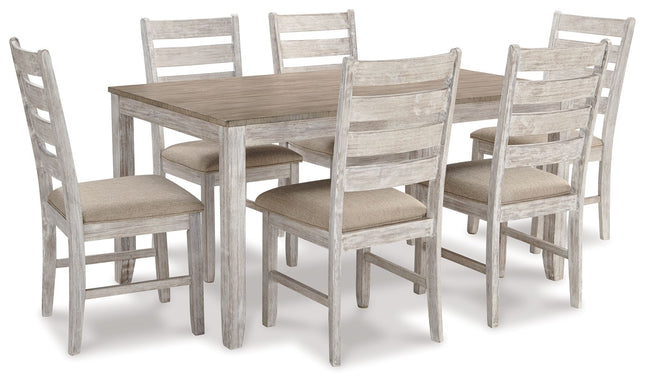 Skempton - White - Dining Room Table Set (Set of 7) Signature Design by Ashley® 