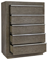 Thumbnail for Anibecca - Weathered Gray - Five Drawer Chest - Tony's Home Furnishings