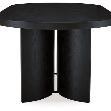 Rowanbeck - Black - Oval Dining Room Table Signature Design by Ashley® 