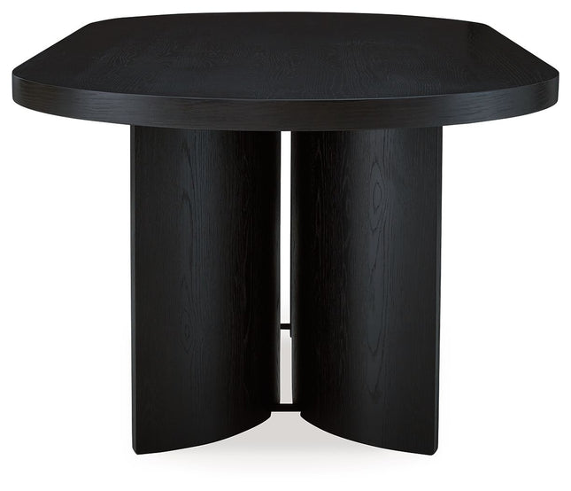 Rowanbeck - Black - Oval Dining Room Table Signature Design by Ashley® 