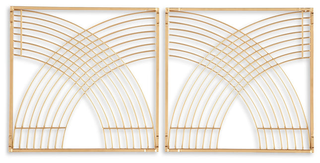 Dalkins - Gold Finish - Wall Decor Set (Set of 2) Signature Design by Ashley® 