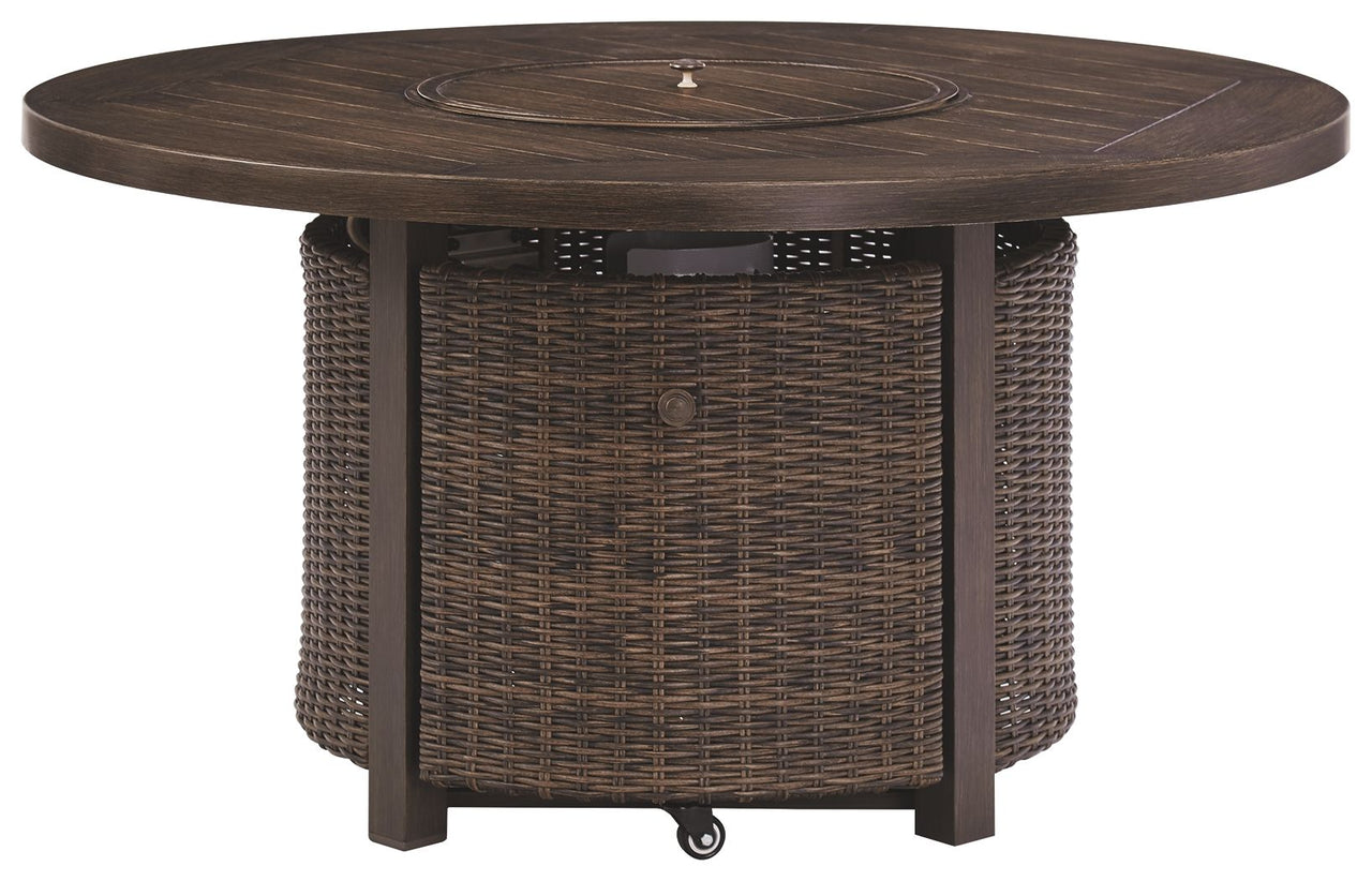 Paradise - Medium Brown - Round Fire Pit Table - Tony's Home Furnishings