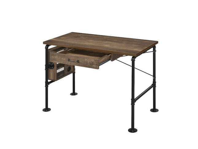 Endang - Writing Desk - Weathered Oak & Black Finish ACME 