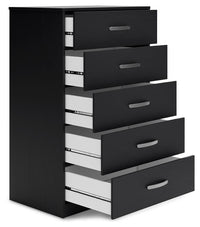 Thumbnail for Finch - Black - Five Drawer Chest - 46